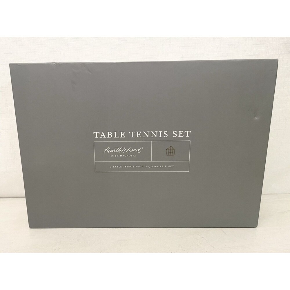 New HEARTH & HAND With Magnolia TABLE TENNIS SET Paddles Balls Net Ping Pong